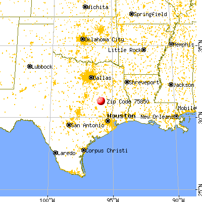 Leona, TX (75850) map from a distance