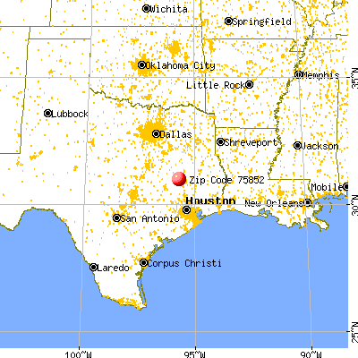 Midway, TX (75852) map from a distance