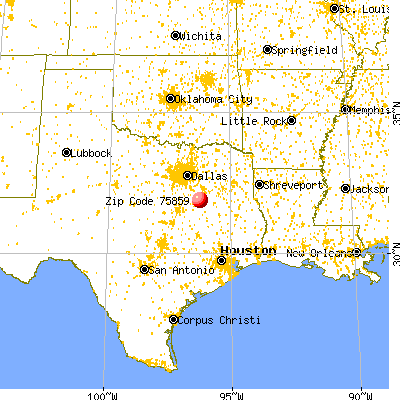 Streetman, TX (75859) map from a distance