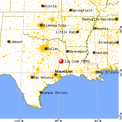 Lufkin, TX (75901) map from a distance