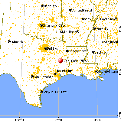 Lufkin, TX (75904) map from a distance