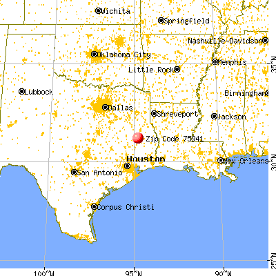 Diboll, TX (75941) map from a distance