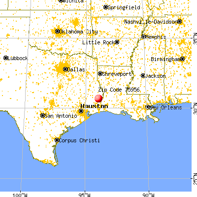 Kirbyville, TX (75956) map from a distance