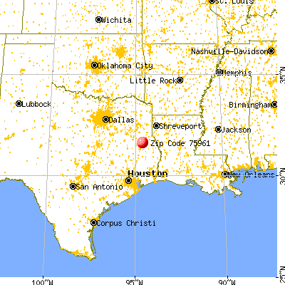 Nacogdoches, TX (75961) map from a distance