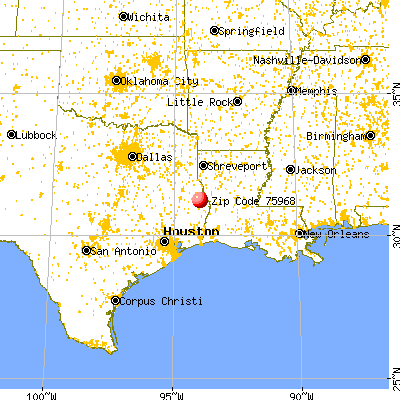 Pineland, TX (75968) map from a distance