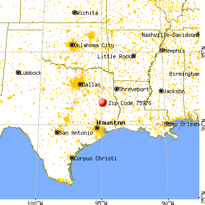 Wells, TX (75976) map from a distance