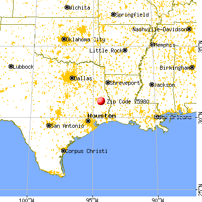 Zavalla, TX (75980) map from a distance