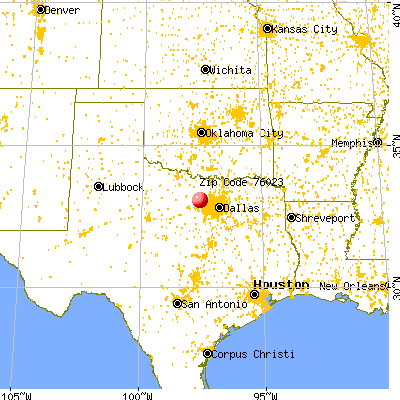 Briar, TX (76023) map from a distance