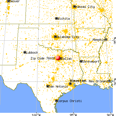 Euless, TX (76039) map from a distance