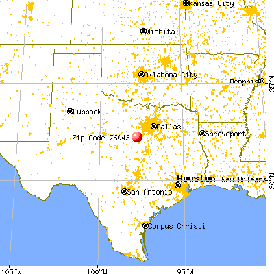 Glen Rose, TX (76043) map from a distance