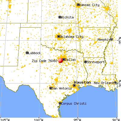 Kennedale, TX (76060) map from a distance