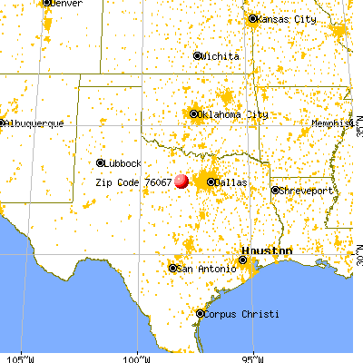 Mineral Wells, TX (76067) map from a distance