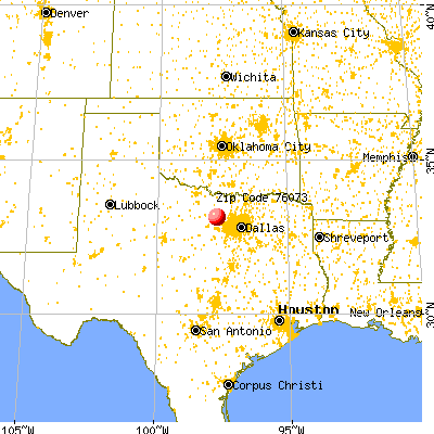 Paradise, TX (76073) map from a distance