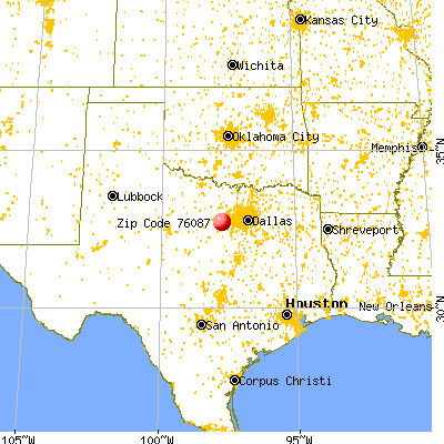 Weatherford, TX (76087) map from a distance