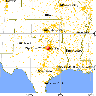 Fort Worth, TX (76155) map from a distance