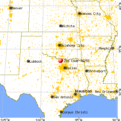Muenster, TX (76252) map from a distance