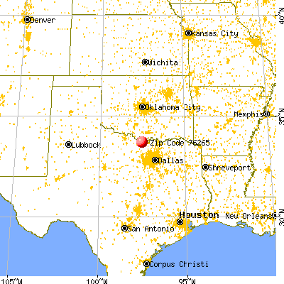 St. Jo, TX (76265) map from a distance