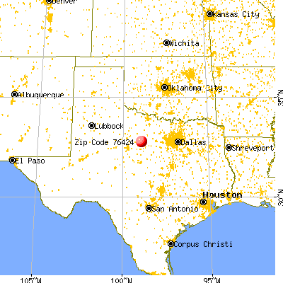 Breckenridge, TX (76424) map from a distance