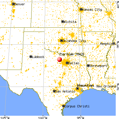 Bridgeport, TX (76426) map from a distance