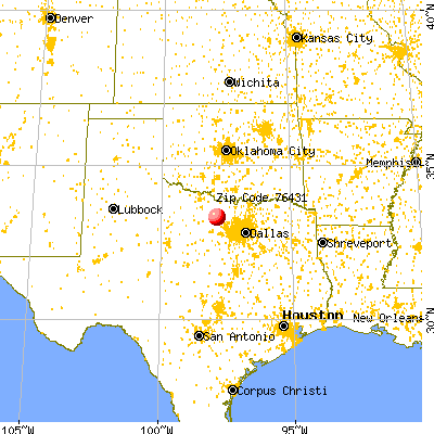 Chico, TX (76431) map from a distance