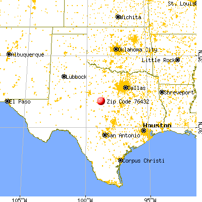 Blanket, TX (76432) map from a distance