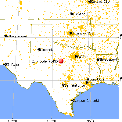 Carbon, TX (76435) map from a distance