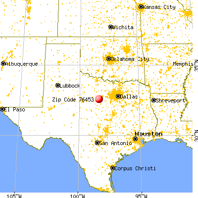 Gordon, TX (76453) map from a distance