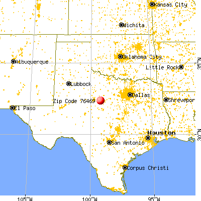 Putnam, TX (76469) map from a distance
