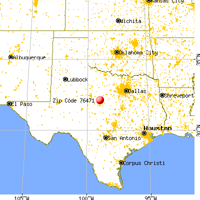 Rising Star, TX (76471) map from a distance