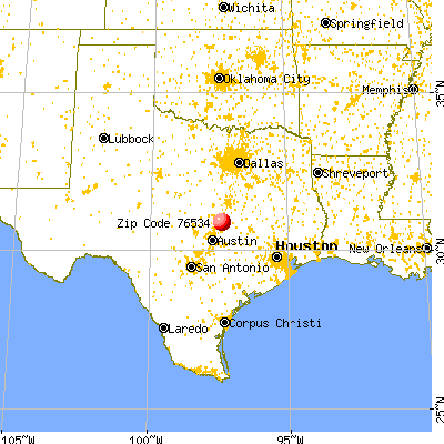 Holland, TX (76534) map from a distance