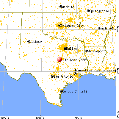 McGregor, TX (76561) map from a distance