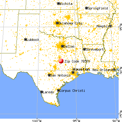 Rosebud, TX (76570) map from a distance