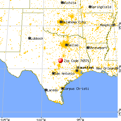 Salado, TX (76571) map from a distance