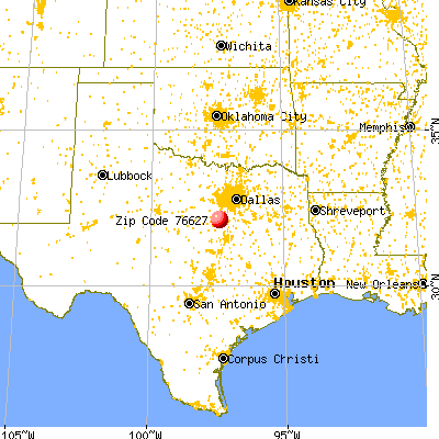 Blum, TX (76627) map from a distance