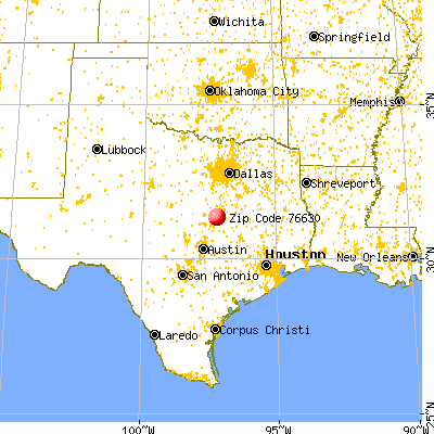 Bruceville-Eddy, TX (76630) map from a distance