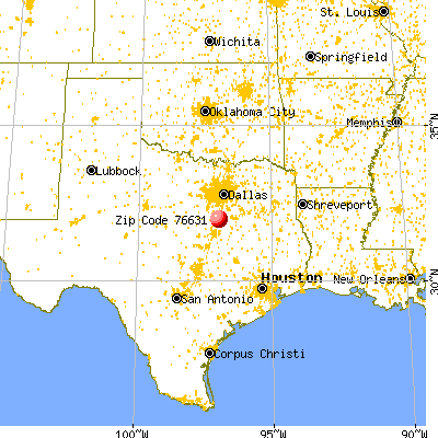 Bynum, TX (76631) map from a distance