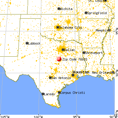 Waco, TX (76633) map from a distance