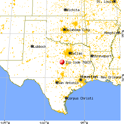 Cranfills Gap, TX (76637) map from a distance