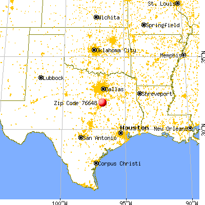 Hubbard, TX (76648) map from a distance