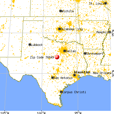 Iredell, TX (76649) map from a distance