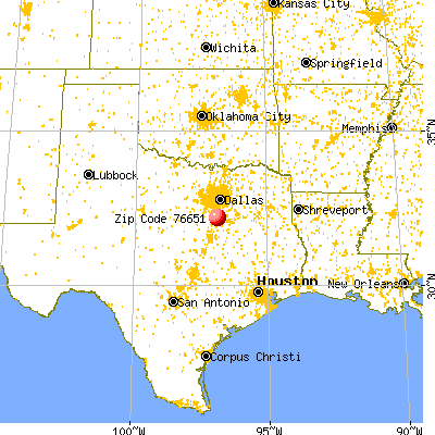 Italy, TX (76651) map from a distance