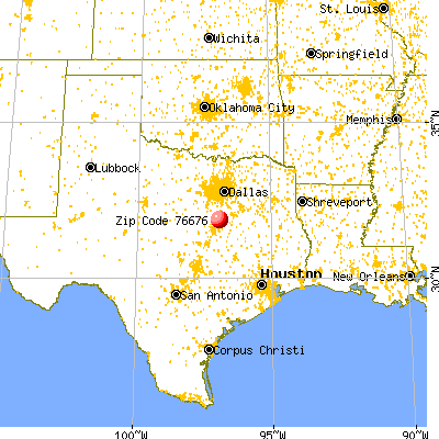 Penelope, TX (76676) map from a distance
