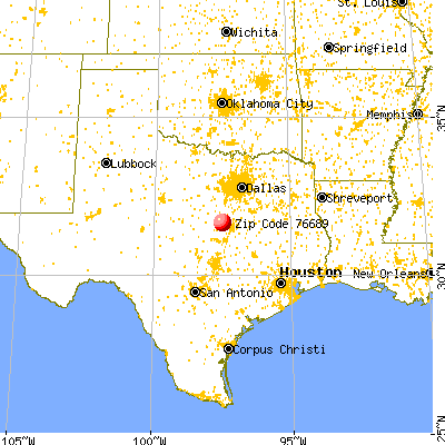 Valley Mills, TX (76689) map from a distance