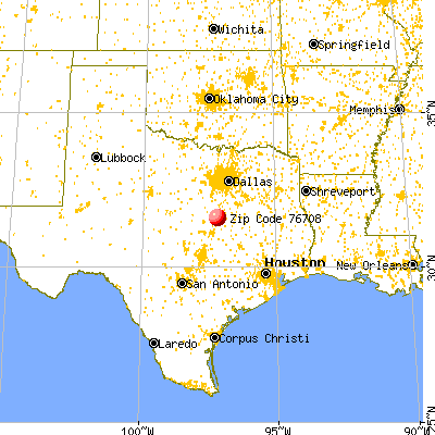 Waco, TX (76708) map from a distance