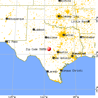 Mason, TX (76856) map from a distance