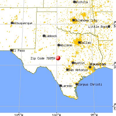 Menard, TX (76859) map from a distance