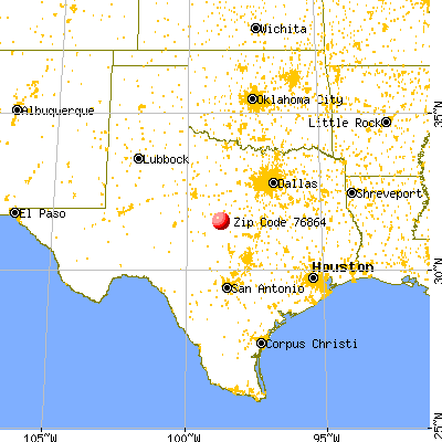 Mullin, TX (76864) map from a distance
