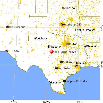 Santa Anna, TX (76878) map from a distance