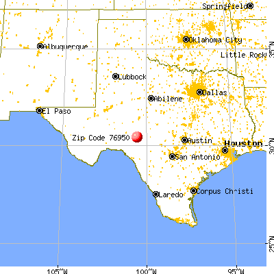 Sonora, TX (76950) map from a distance