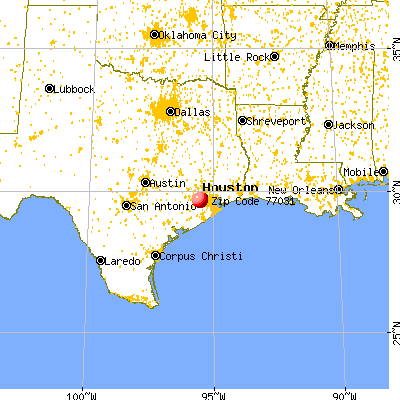 Houston, TX (77031) map from a distance